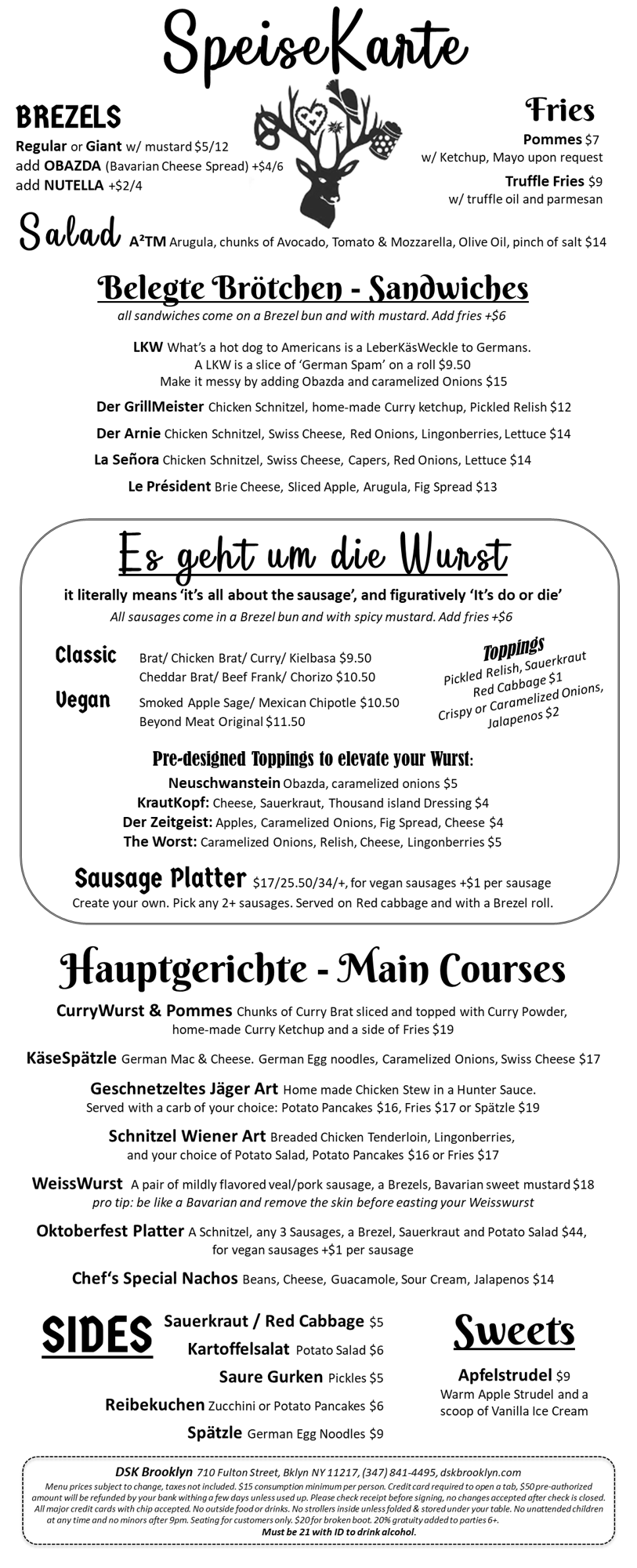Menu — DSK BROOKLYN